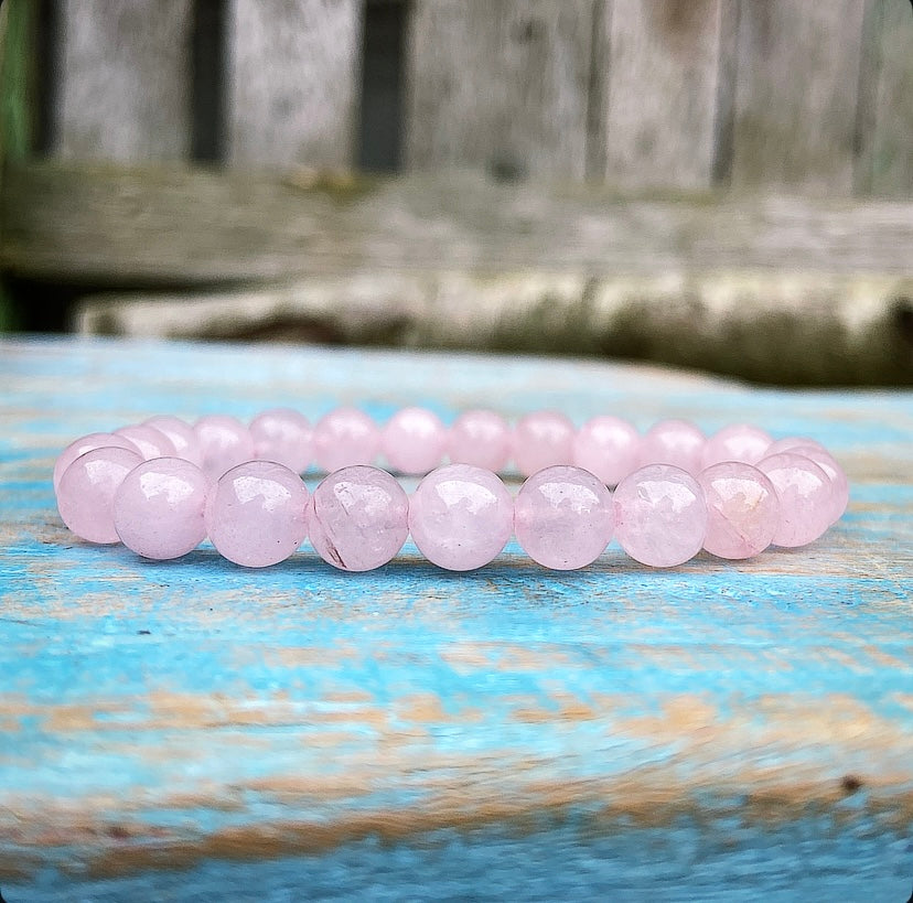 Rozenkwarts armband "Liefde"