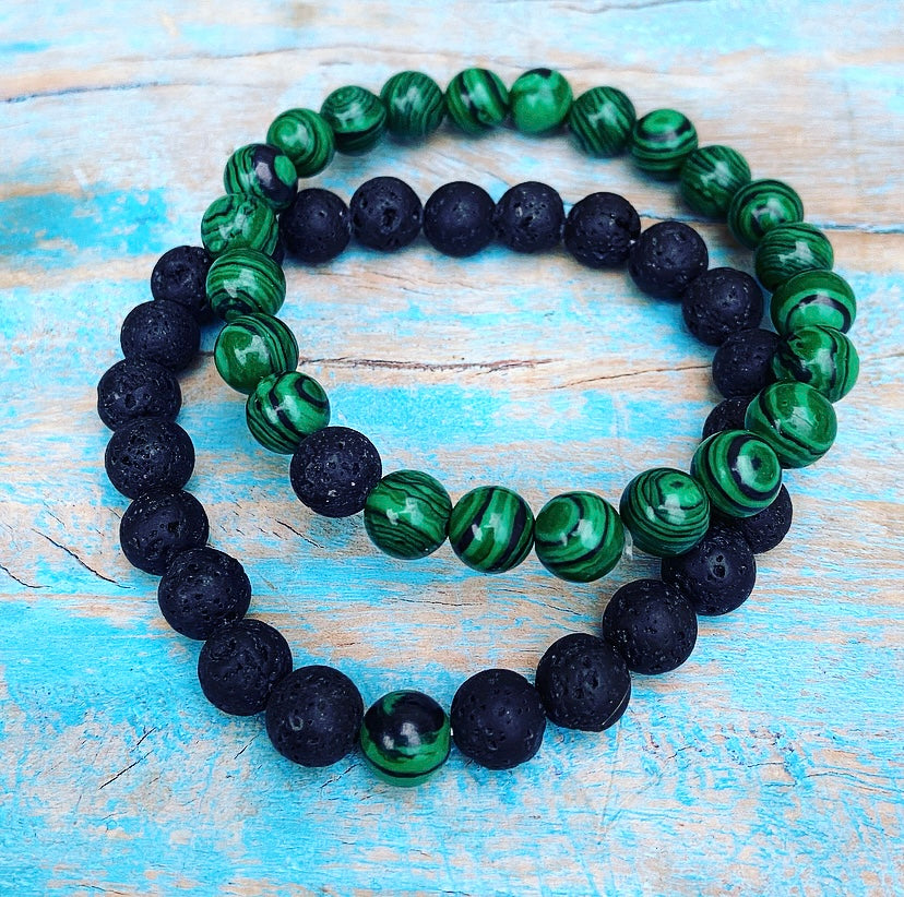 Armbanden set Malachiet "Innerlijke Vrijheid"