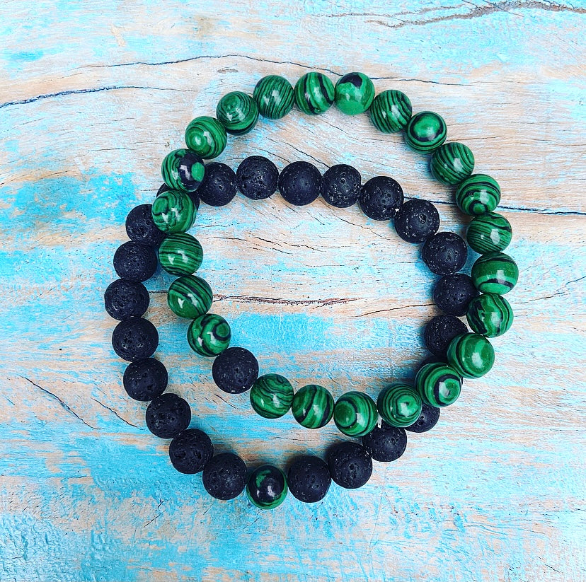 Armbanden set Malachiet "Innerlijke Vrijheid"