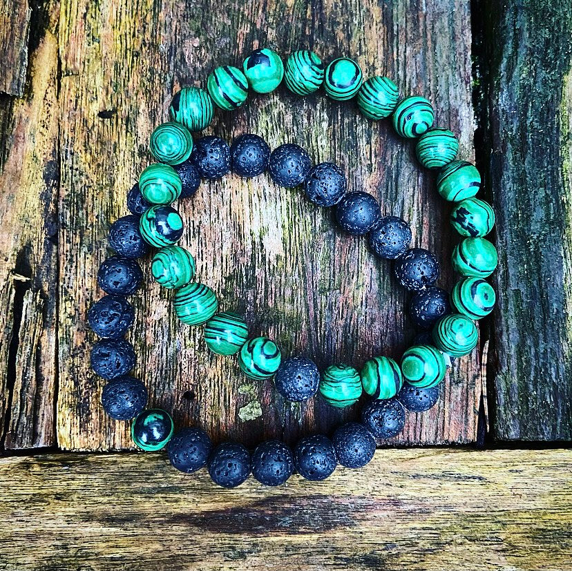 Armbanden set Malachiet "Innerlijke Vrijheid"