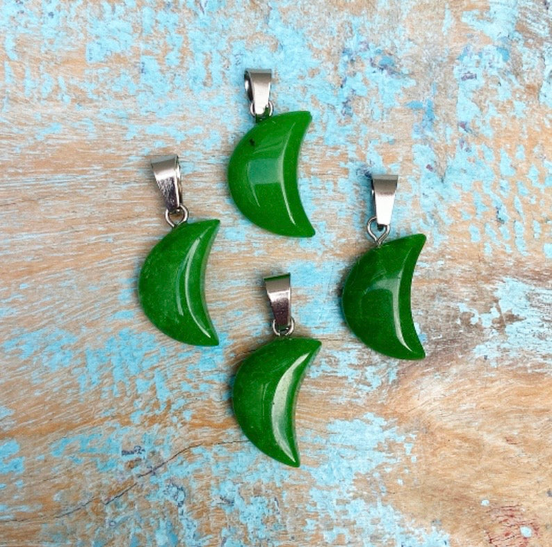 Moon Mood hangertje Groene Jade "Geluk & Gezondheid"
