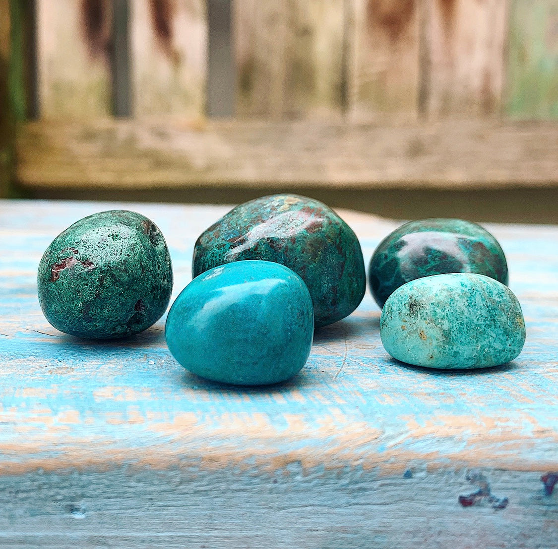 Chrysocolla knuffelsteen "ENERGIE DOSEREN"