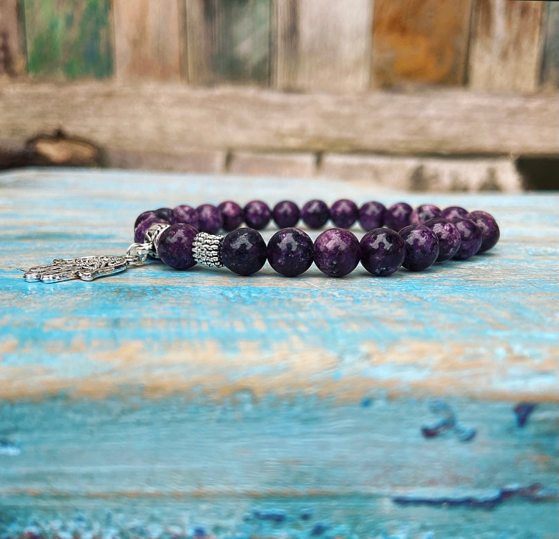 Lucky Charm Armband Paarse Jade "De Violette Vlam"