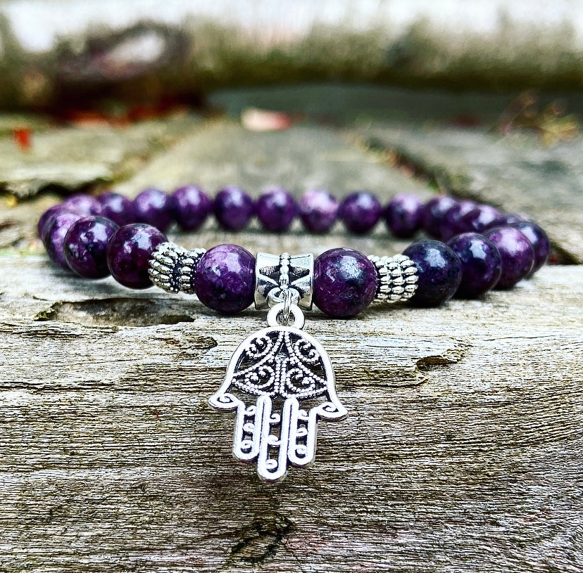 Lucky Charm Armband Paarse Jade "De Violette Vlam"
