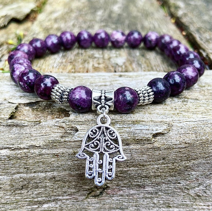 Lucky Charm Armband Paarse Jade "De Violette Vlam"