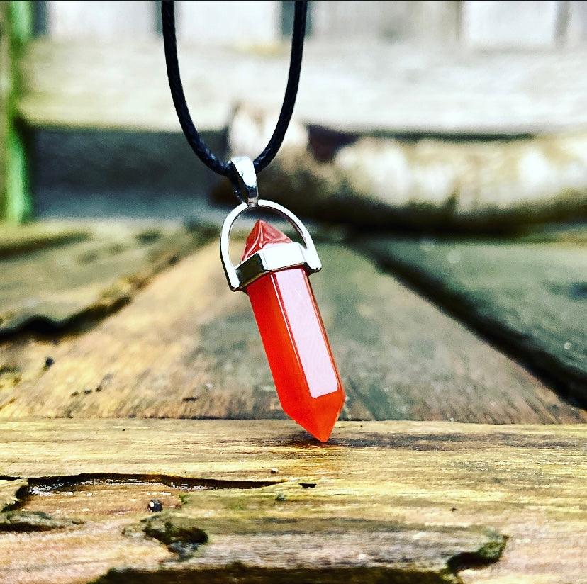 Double point pendant Carnelian "I May Be There"