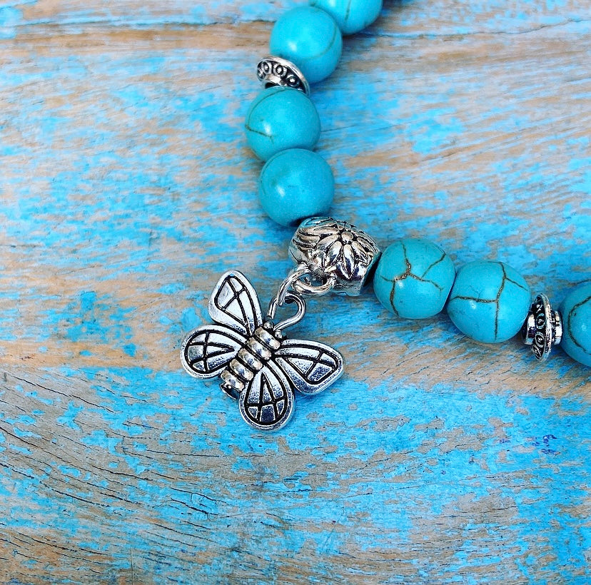 Lucky Charm Armband Turqueniet Vlinder "Spiritualiteit"