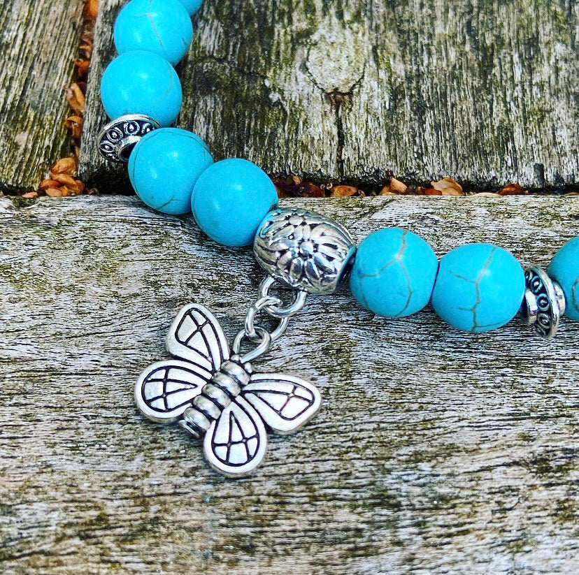 Lucky Charm Armband Turqueniet Vlinder "Spiritualiteit"