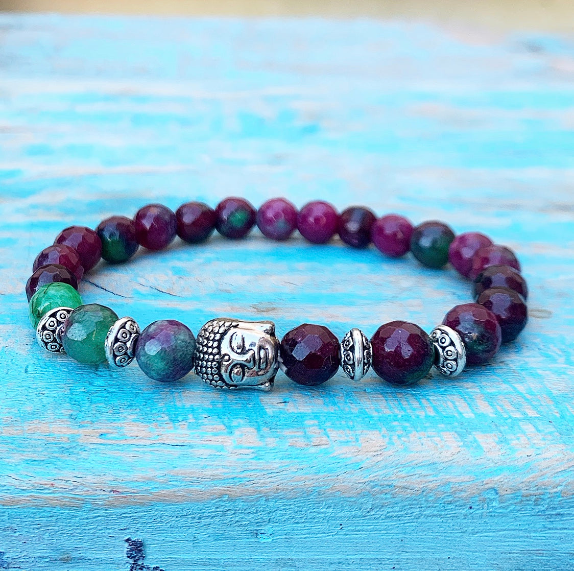 Boeddha armband robijn "Kracht & Passie"