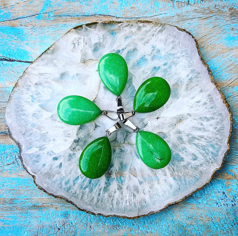 Groene jade hanger "Geluk"