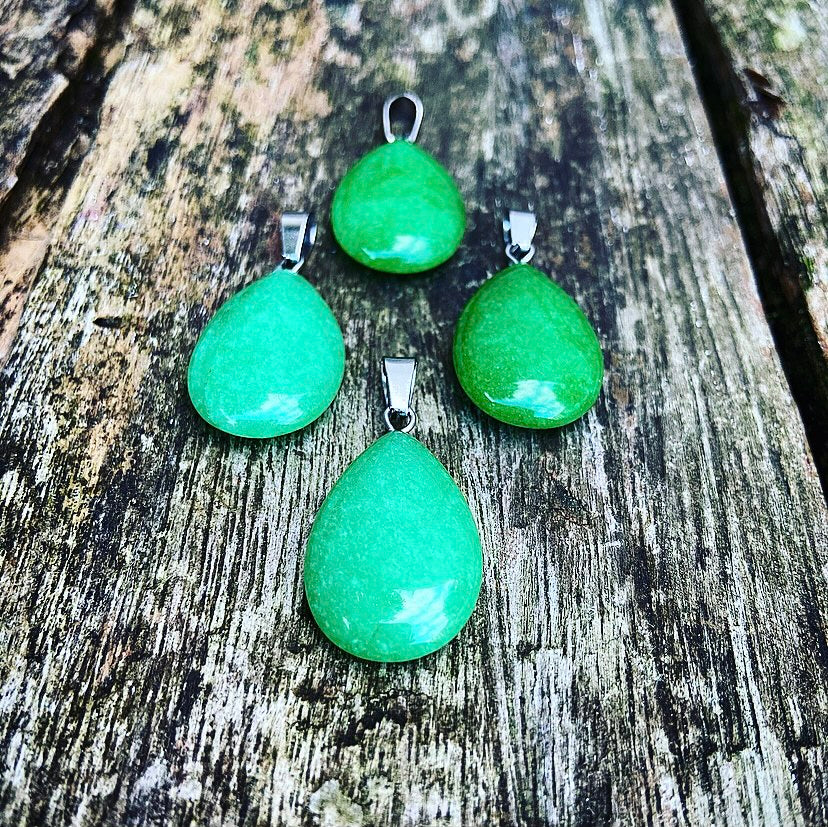 Groene jade hanger "Geluk"
