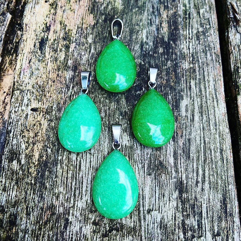 Groene jade hanger "Geluk"
