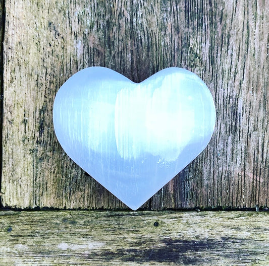 Selenite heart "Light & Love"