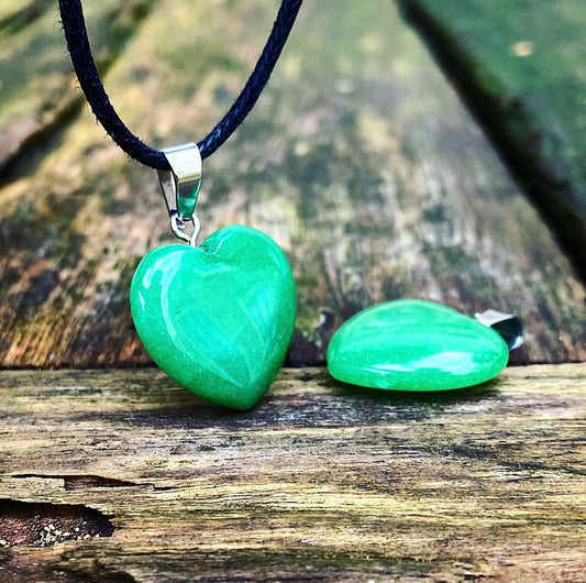 Groene jade hart hanger "Hart van Geluk"