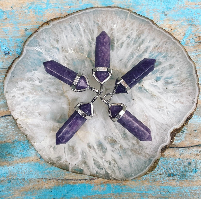 Colon pendant Lepidolite "Good night's sleep"