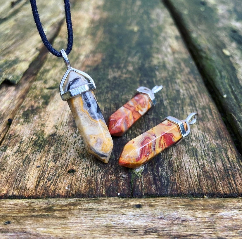 Dubbelpunt hanger Crazy Lace Agaat "Familiebanden"