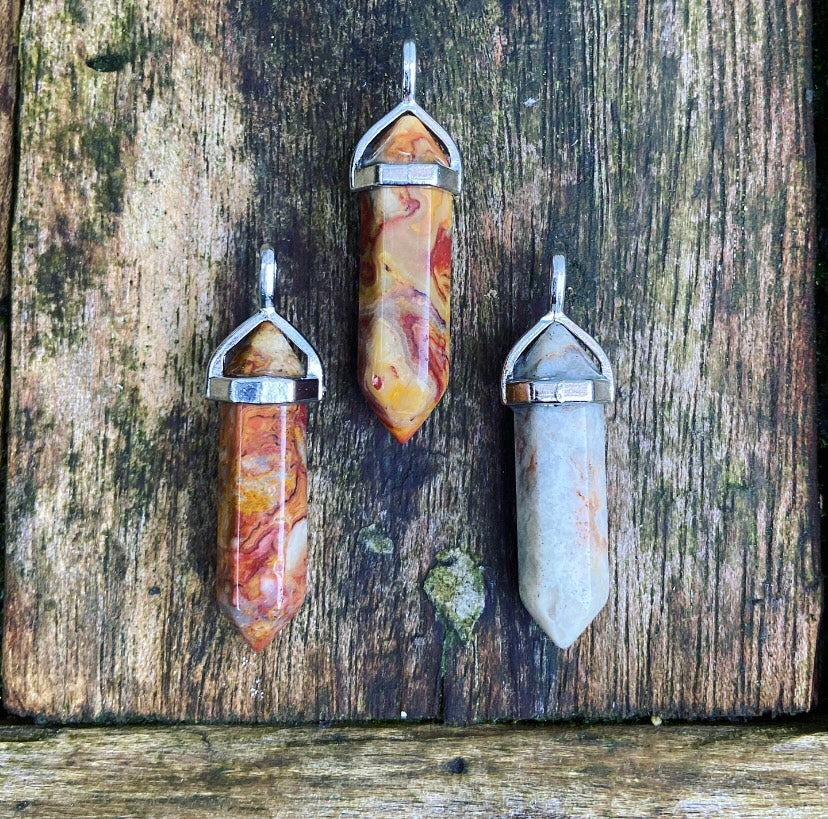 Dubbelpunt hanger Crazy Lace Agaat "Familiebanden"