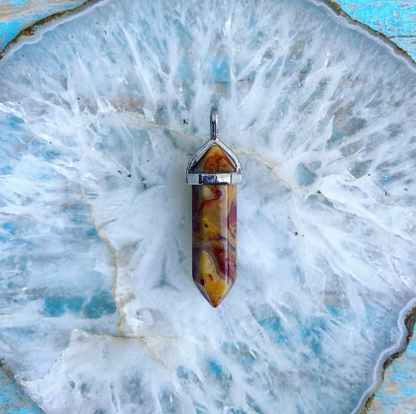 Dubbelpunt hanger Crazy Lace Agaat "Familiebanden"