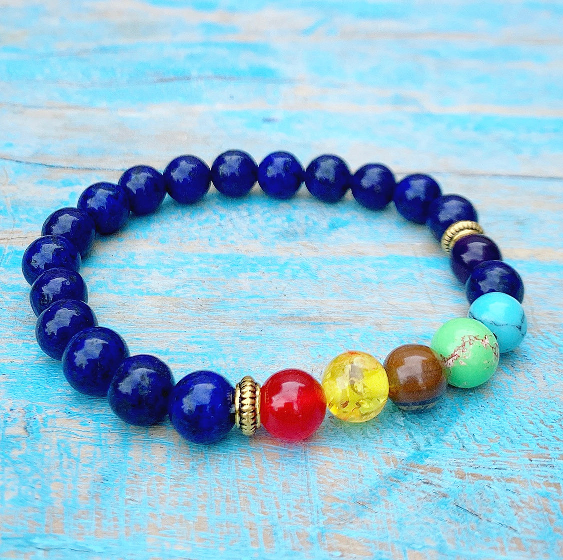 Chakra Armband Lapis Lazuli "Durven & Doen"
