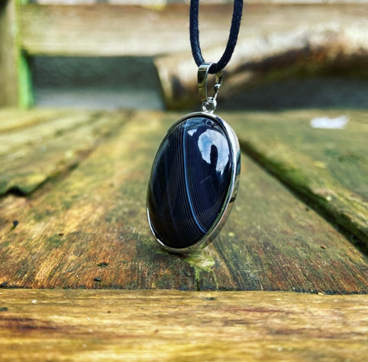 Black Agate pendant "Inner Peace"