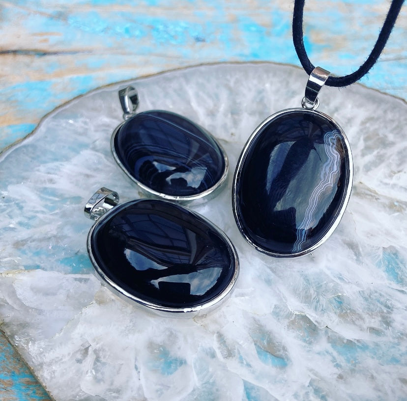 Black Agate pendant "Inner Peace"