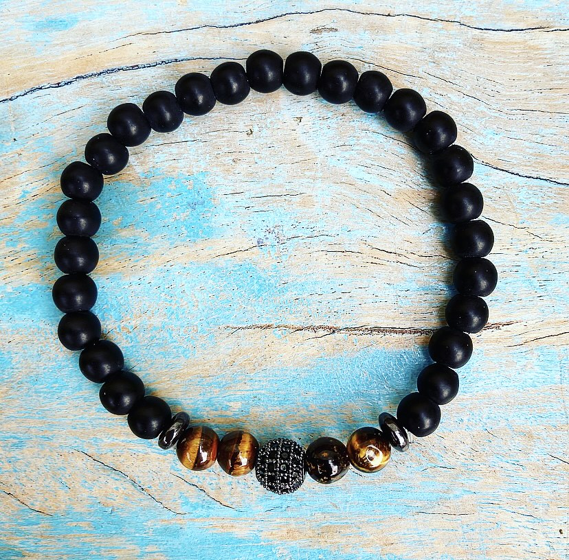 Armbanden Set Tijgeroog & Lavasteen "Durf te Stralen"