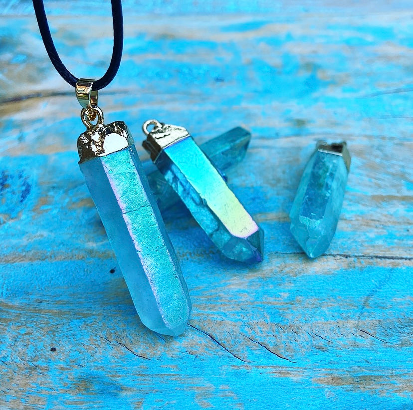 Wenskristal Aqua Aura Kwarts "De Wijsheid van Atlantis"