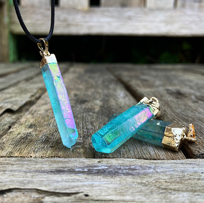 Wenskristal Aqua Aura Kwarts "De Wijsheid van Atlantis"