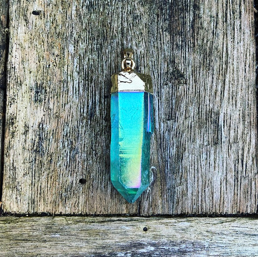 Wenskristal Aqua Aura Kwarts "De Wijsheid van Atlantis"