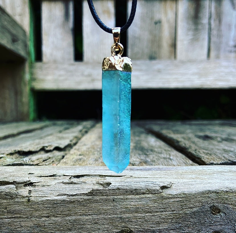 Wenskristal Aqua Aura Kwarts "De Wijsheid van Atlantis"