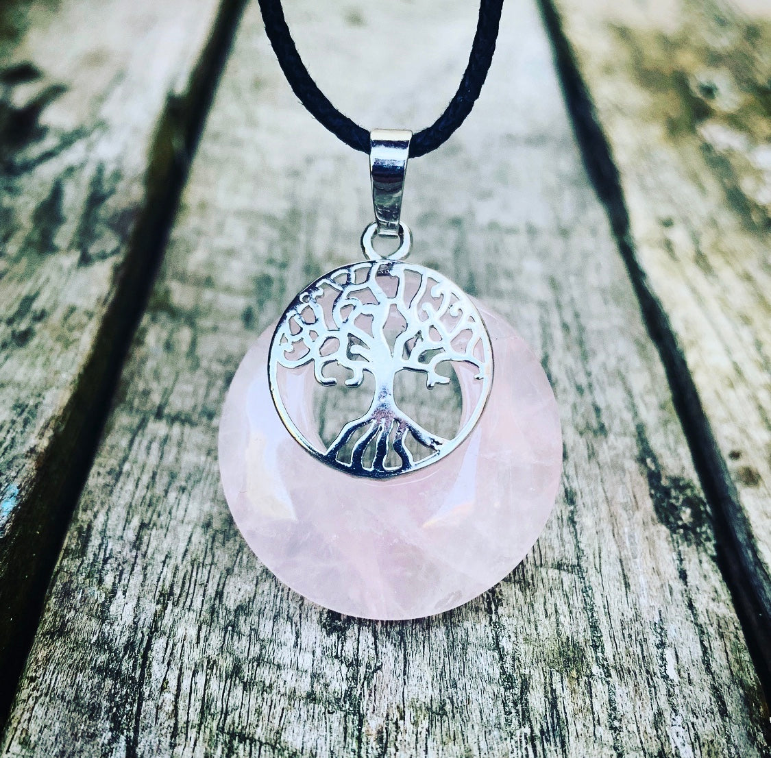 Donut hanger Rozenkwarts "Liefde"