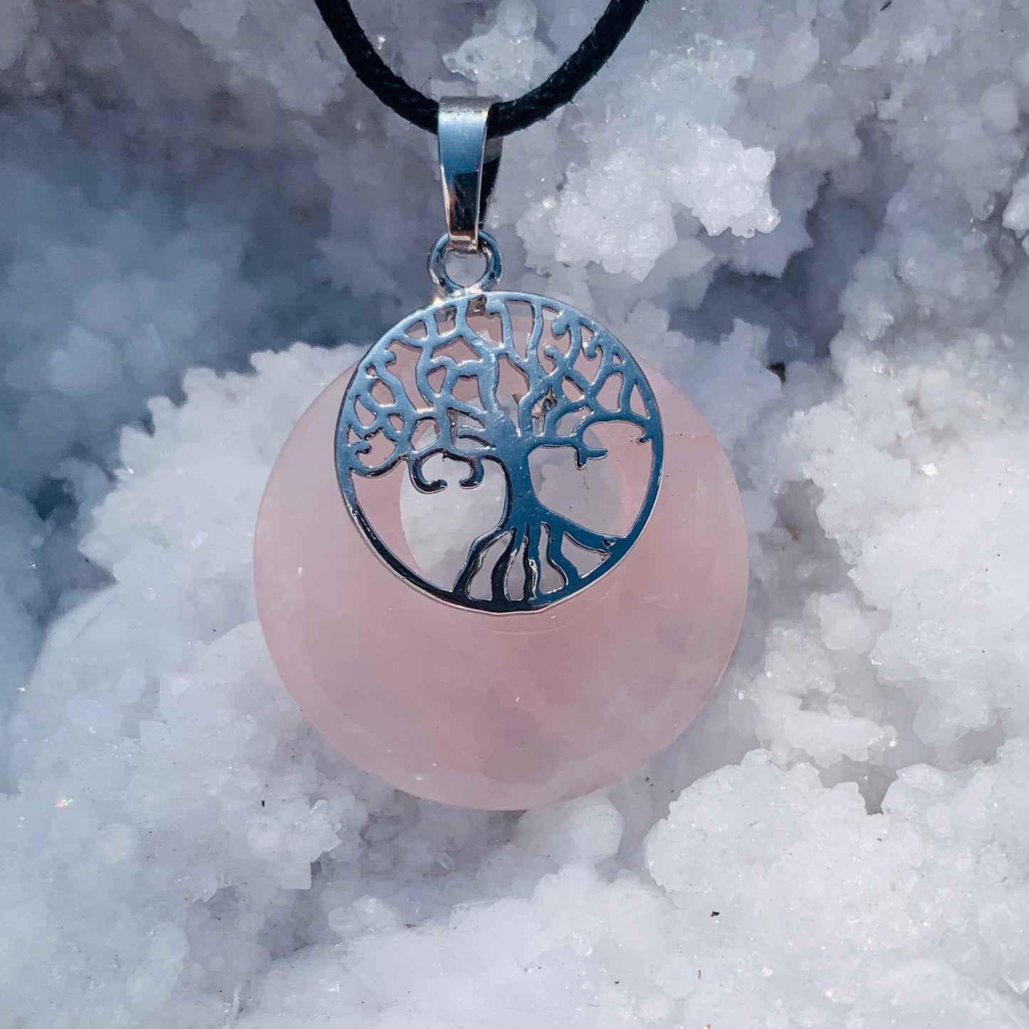 Donut hanger Rozenkwarts "Liefde"