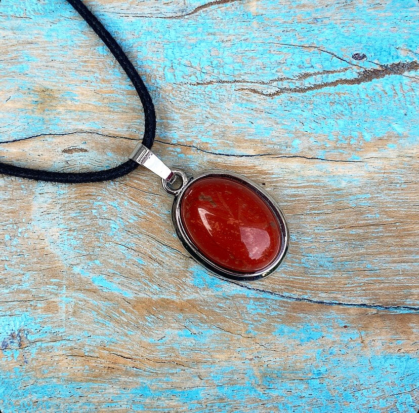 Red Jasper pendant "Allow yourself to be there"