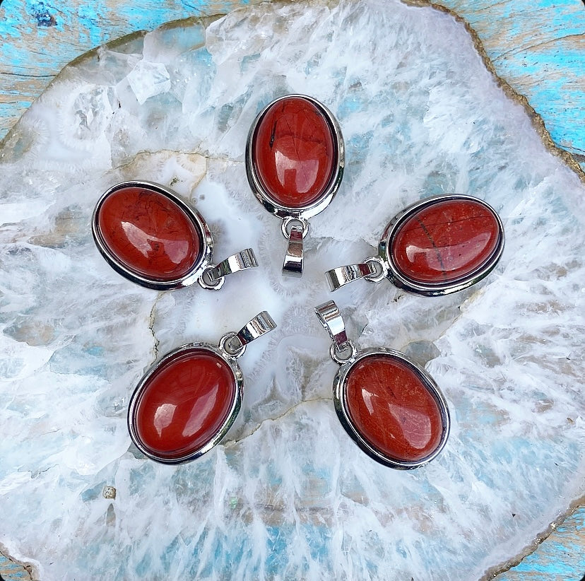 Red Jasper pendant "Allow yourself to be there"