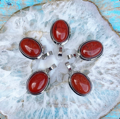 Red Jasper pendant "Allow yourself to be there"