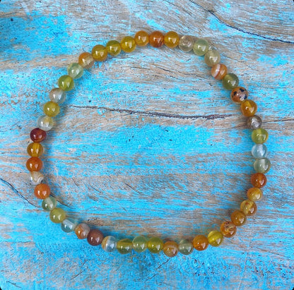 Orange and Yellow Agate Bracelet "Keep Calm"