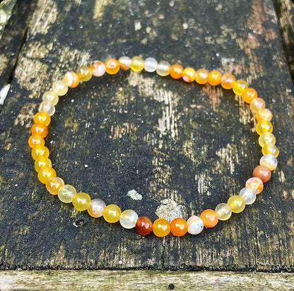 Orange and Yellow Agate Bracelet "Keep Calm"