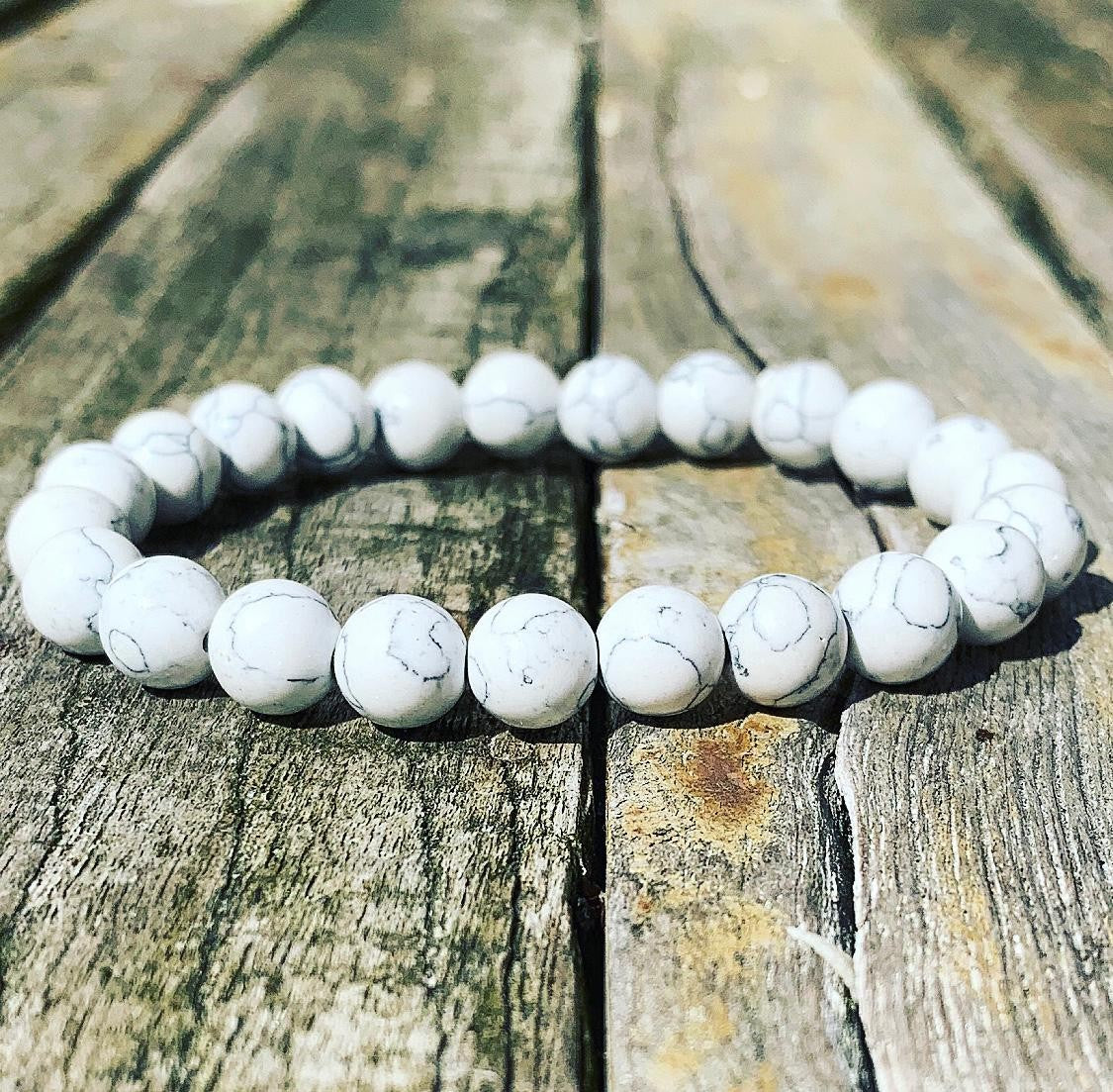 Bracelet Howlite "AHIMSA: DO NO HARM"