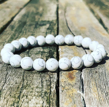 Bracelet Howlite "AHIMSA: DO NO HARM"