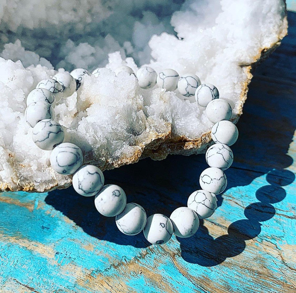 Bracelet Howlite "AHIMSA: DO NO HARM"