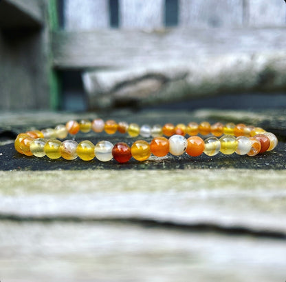 Orange and Yellow Agate Bracelet "Keep Calm"