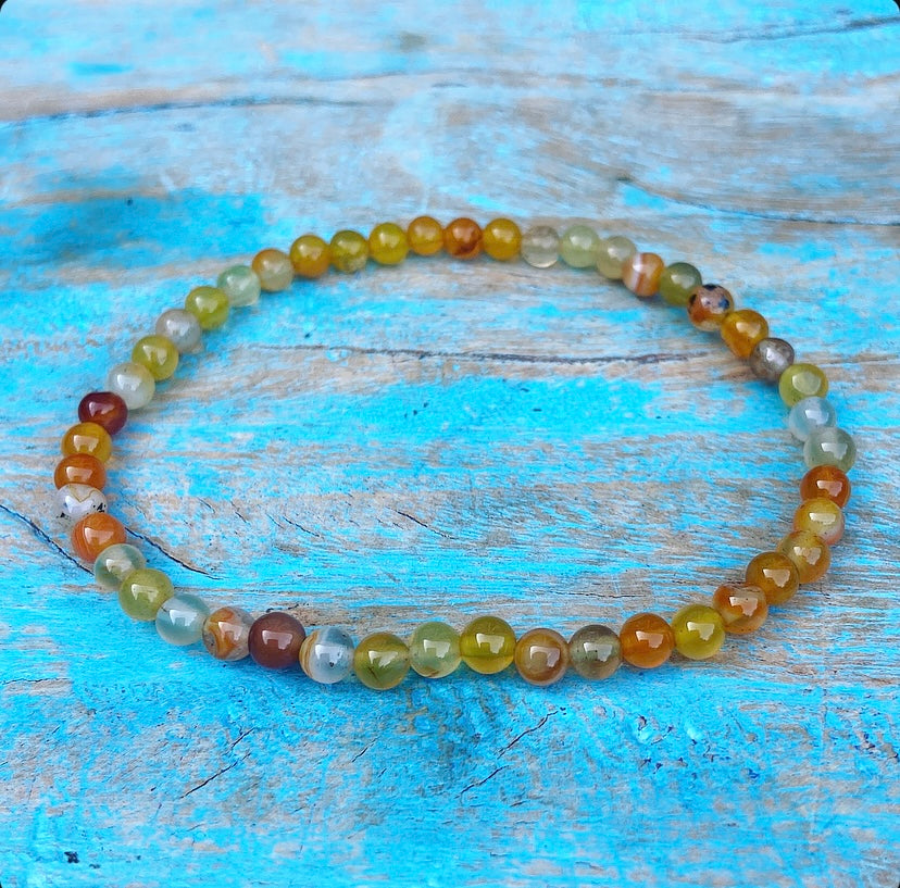 Orange and Yellow Agate Bracelet "Keep Calm"