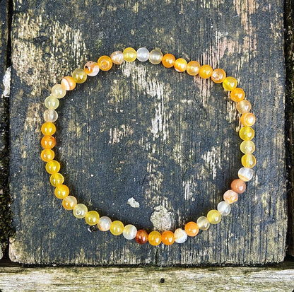 Orange and Yellow Agate Bracelet "Keep Calm"