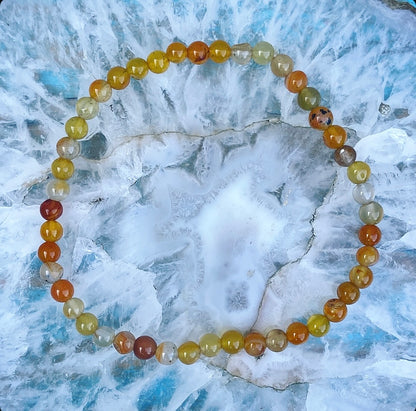 Orange and Yellow Agate Bracelet "Keep Calm"