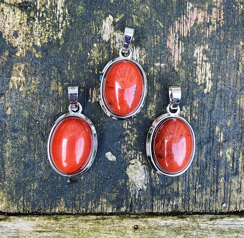 Red Jasper pendant "Allow yourself to be there"