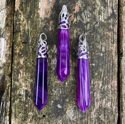 Energy point pendant Purple Agate "Mindfulness"