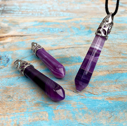Energy point pendant Purple Agate "Mindfulness"