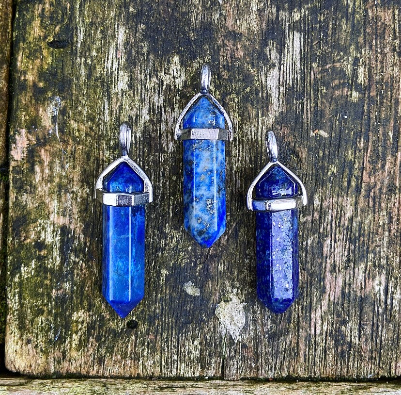 Dubbelpunt hanger Lapis Lazuli "Zelfvertrouwen"