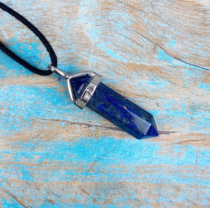 Dubbelpunt hanger Lapis Lazuli "Zelfvertrouwen"