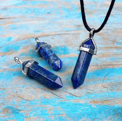 Dubbelpunt hanger Lapis Lazuli "Zelfvertrouwen"